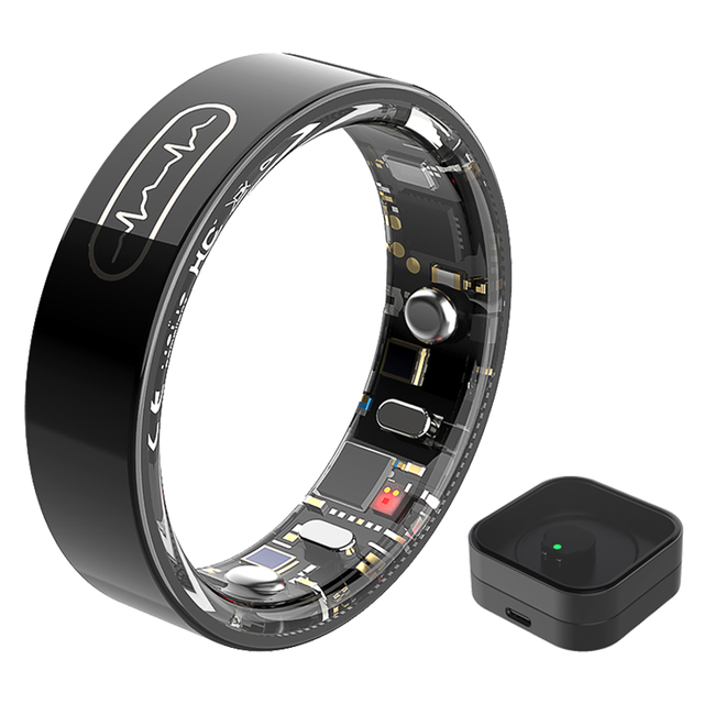 High End Health Smart Ring Dual Contact Charging Low Energy Bluetooth Connection Full Body Physiological Tracking Finger Ring