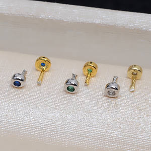 ลูกปัดเงินแท้ S925 รูปทรงตาปลา สีฟ้า-เขียว 5 ชิ้น อุปกรณ์ DIY ตกแต่งสไตล์บาโรก ลูกปัดเจาะรู ขนาด 3 มม. ตัวเชื่อมต่อ 1545 ปลั๊ก - Product Image 2