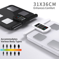 Báscula de Grasa Corporal Avanzada con Ocho Electrodos y Monitoreo de 30 Datos de Alta Precisión para Uso en Baño y Seguimiento de Fitness en Casa