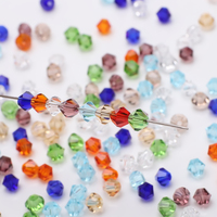 Perles en verre biconiques de 2 mm, 3 mm, 4 mm, 6 mm, 8 mm, couleurs originales, vente en gros de perles en cristal pour la fabrication de bijoux faits main, breloques pour la création de bijoux