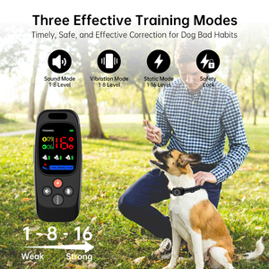 Dây huấn luyện chó <span class=keywords><strong>E</strong></span>-<span class=keywords><strong>Collar</strong></span> 3280FT có thể sạc lại với điều khiển từ xa, chống nước IPX7, dành cho tất cả các giống chó - Product Image 2