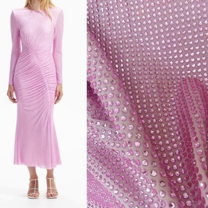 Rete in Tulle <span class=keywords><strong>Rosa</strong></span> di Lusso Personalizzata con Strass e Cristalli <span class=keywords><strong>Rosa</strong></span> per Abiti di Lusso - Product Image 1