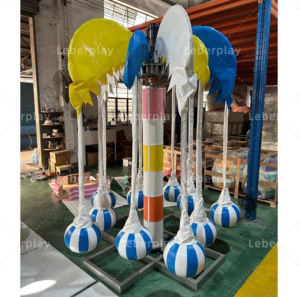 Attrezzatura Personalizzata per Parco Giochi al Coperto: Altalena a Carosello Elettrica a Forma di Albero di Cocco per Bambini - Product Image 6