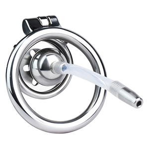 Dispositivo de Castidad Masculino FRRK de Acero Inoxidable 304 con Catéter Uretral, Candado de Metal Plano para Pene, Jaulas de Castidad, Juguetes Sexuales para Hombres - Product Image 5