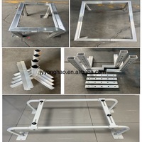 Mini Split Ground Stand dapat diatur dasar anti-getaran untuk 9000-60000 BTU AC unit pompa panas, braket tugas berat kapasitas 770LBS