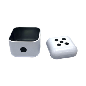 Boîte en métal carrée miniature personnalisable avec logo, recyclable, 35x35x35mm, pour bonbons, dés, ou rangement, avec couvercle sécurisé, idéale pour cadeau - Product Image 4