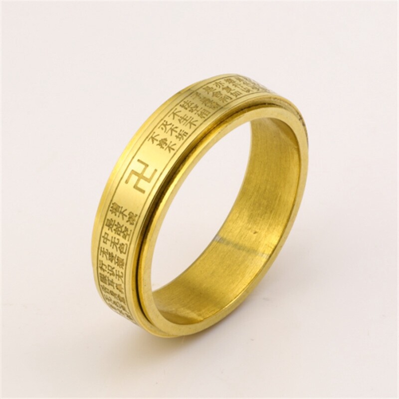Anello cuore con svastica oro (6mm)