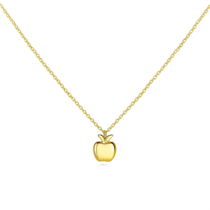 Collier pendentif pomme dorée avec chaîne en acier inoxydable 316L plaqué or PVD, bijou fantaisie mignon pour femme, idéal comme cadeau - Product Image 2