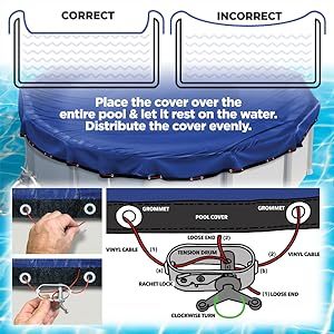 Couverture de piscine en PVC de sécurité avec poteaux en aluminium et tissu protecteur pour animaux domestiques et enfants - Product Image 3