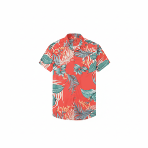 Directo de fábrica personalizado 100% algodón Hawaiano hombres camisa ecológica transpirable playa nuevo diseño suave hilo teñido de una sola pieza - Product Image 1