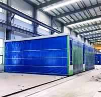 Cabine de peinture mobile télescopique à entraînement électrique, conception à expansion flexible pour les opérations de pulvérisation de moules de grande envergure