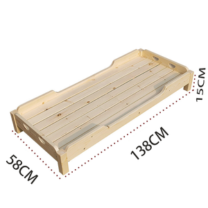 Venta al por mayor Bebé Cama de pino de madera Siesta Cama de bebé de la tarde Pata cuadrada Cama plegable - Product Image 1