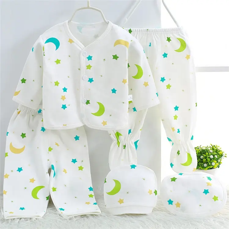 Bayi Pakaian Bayi Set 100% Cotton Cardigan Sesuai dengan Penuh Kanvas Kartun Sunny Bayi Baru Lahir Pakaian Set 3-6 Bulan Unisex 1000