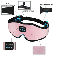 Masker Tidur Nirkabel Katun Lembut Penutup Mata Tali Elastis Penghalang Cahaya Penglihatan Malam Wanita Pria Headset Headphone Kristal