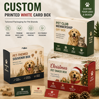 Boîte en carton blanc gaufré pour souvenir de club d'animaux, boîte à friandises de Noël pour animaux, emballage de boîte pliante saisonnière