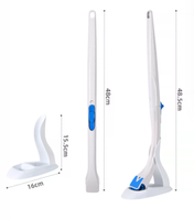 Ensemble de brosses de toilette jetables en plastique avec têtes de rechange dissolvables, écologiques et durables