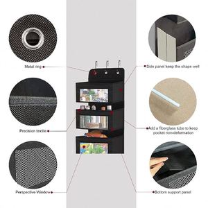 6-Shelf Foldable Non Woven Fabric <b>Shoe</b> Organizer Hanging Over Door Storage for Bedroom Closet Pantry - Product Image 2