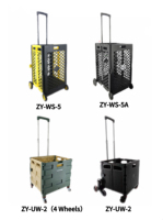 Chariot pliable multifonctionnel pour véhicule, chariot à roulettes portable, chariot de courses, boîte à outils pliable avec couvercle, panier sur 2 roues