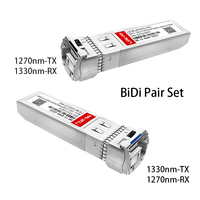 Module SFP+ SFP 10G BiDi 40km Simplex LC SMF 1270nm-TX/1330nm-RX Transceiver Fibre Optique de Qualité Industrielle avec CE FCC ROHS REACH