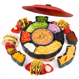 Nouvel Arrivage Kit Taco Tuestday : Support <span class=keywords><strong>à</strong></span> Tacos, Ensemble de <span class=keywords><strong>Fondue</strong></span>, Assiette BBQ avec Fonction Fondoir <span class=keywords><strong>à</strong></span> Chocolat, Plateau <span class=keywords><strong>à</strong></span> Fruits Rotatif Démontable pour Fêtes - Product Image 1