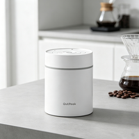 Boîte de conservation sous vide pour café 0,5 L, capacité de 4,6 oz de grains de café, fonctionnement à une touche, pot hermétique en acier inoxydable avec cuillère à café
