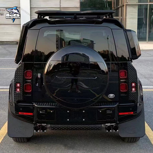 Kit de carrocería negra brillante para Land <span class=keywords><strong>Rover</strong></span> Defender, parachoques delantero y trasero, embellecedores de rueda, cubiertas de luz trasera, faldas laterales, puntas, kit de carrocería - Product Image 5