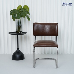 Cadeira de Jantar <span class=keywords><strong>Vintage</strong></span> Tubular de Couro SUNZO FURNITURE do Meio Século - Product Image 2