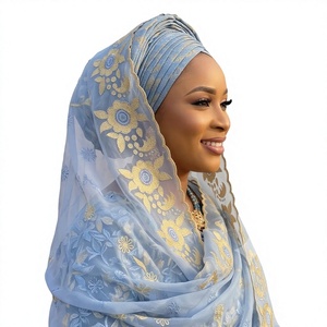 Écharpe en mousseline de soie pour femme, motif floral brodé de strass, légère, respirante et douce, vente en gros, OEM ODM personnalisé - Product Image 1