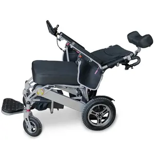 500 W tragbarer elektrischer flacher Liegestell-Rollstuhl mit hoher Rückenlehne und fernbedienung Licht Aluminium-Elektro-Wheelchair