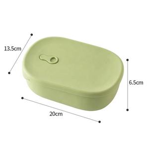 Contenedor de Almacenamiento de Alimentos de Grado Alimenticio para el Hogar, a Prueba de Fugas, con 3 Compartimentos, Lonchera Bento de Silicona con Tapa, Loncheras de Silicona - Product Image 3