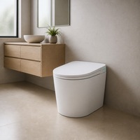Sièges de toilettes intelligents avec bidet intégré, siège chauffant électrique, monobloc en céramique, fixation au sol, désodorisation automatique, chasse d'eau par siphon, design moderne