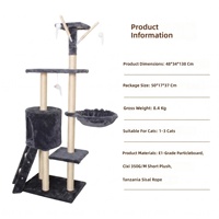 Grand Lit Arbre à Chat Moderne en Bois Massif et Sisal, 5 Niveaux, Griffoir et Plateformes de Saut – Mobilier pour Chat d'Intérieur (Vente en Gros)