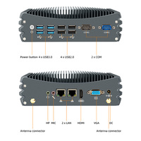 Mini PC industriel en promotion, Intel Core I3 7020U, Windows 10, ordinateur de bureau sans ventilateur, 2*LAN, DDR4, M.2 NVMe, PC gaming