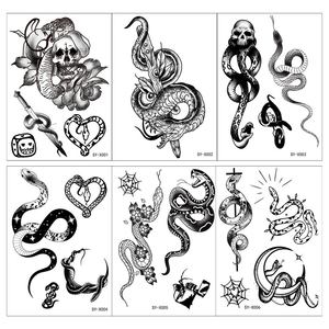 Pegatina de tatuaje corporal serpentina temporal para hombre, transferencia de agua, diseño semipermanente, aplicación decorativa de papel impreso - Product Image 3