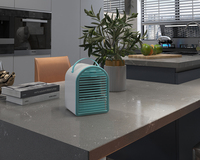 Mini Raffrescatore d'Aria Elettrico Portatile Leggero con Serbatoio d'Acqua da 700ml, Umidificatore con Cubetti di Ghiaccio, Ventilatore DC per Uso Domestico e Alberghiero