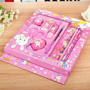 X415 Set di <span class=keywords><strong>Cancelleria</strong></span> Creativa per Studenti, 9 Pezzi Colorati con Disegni Cartoon, Regalo per il Ritorno a Scuola, Materiale Didattico - Product Image 5