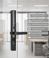 Serrure de porte coulissante intelligente en alliage d'aluminium étanche avec empreinte digitale et stockage cloud compatible Tuya TTlock