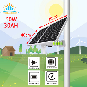 Envío Rápido, Precio Increíble, <span class=keywords><strong>Kit</strong></span> <span class=keywords><strong>de</strong></span> Energía Solar <span class=keywords><strong>de</strong></span> 60W 30AH 333Wh DC12V 48V para Router Wifi 4G POE, Cámara CCTV y Monitoreo - Product Image 2