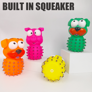 Direktvertrieb Großhandel Umweltfreundliches Vinyl Niedliches Stacheliges Schwein & Hund Kauspielzeug Interaktives Quietschendes Langeweile-Bekämpfungs-Spielzeug - Product Image 3