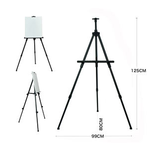 Antiek zwart groot display krans rouwbloemen metalen staande aluminium driepoot schets-ezel voor bord - Product Image 4