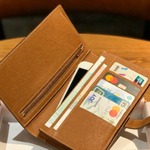 Zenos Unisex Palm Grain Leather Long Wallet Gold <b>Buckle</b> Top Grain Cowhide Business Suit <b>Clip</b> Cash Card Holder - Product Image 3