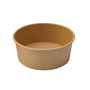 Saladier jetable en papier kraft biodégradable avec logo personnalisé pratique pour le déjeuner Récipient à emporter pour repas - Product Image 6