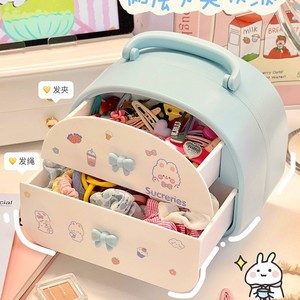 Sucreries Hair Accessory Storage <b>Box</b> With Drawers For Desk <b>Makeup</b> Jewelry Organizing Pink Blue - Product Image 2