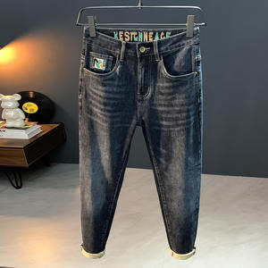 Pantalones Vaqueros Casuales Retro Americanos para Hombre, Otoño 2024, Corte Ajustado, Elásticos, Estilo Vintage, Pierna Recta, para Uso Diario - Product Image 2