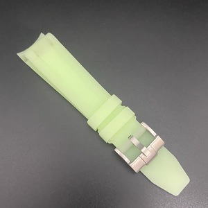 Pièces de modification de montre, bracelet de 20 mm avec boucle à languette, extrémité incurvée, bracelet en caoutchouc multicolore - Product Image 3