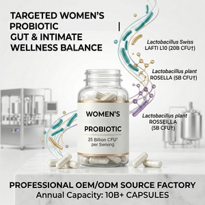 Probiotique pour la santé des femmes Lactobacillus pour LAFTI L10 ROSELL 25 milliards d'UFC en total Capsules molles pour adultes Sans gluten 500 mg - Product Image 1