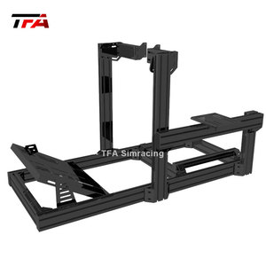 Full Motion <strong>Sim</strong> <strong>Racing</strong> Cockpit Aluminum Frame <strong>Racing</strong> Simulator <strong>Rig</strong> <strong>Setup</strong> with Adjustable Seat Wheel Pedals Shifter Monitor Mount - Product Image 5