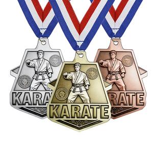 Médailles personnalisées spéciales 3D et 2D avec logo, médailles commémoratives sportives, médailles de <span class=keywords><strong>victoire</strong></span> en karaté, médailles d'arts martiaux en or et en argent - Product Image 1