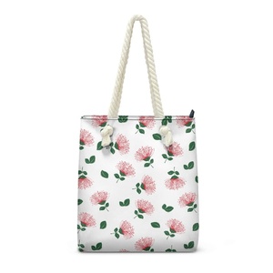 Dropship Print on Demand Lady Handbag Hawaiian Ohia Lehua Floral Beach <b>Tote</b> <b>Bag</b> Versatile Durable Rope Shopping <b>Bag</b> for Women 71 - Product Image 3