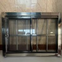 Ventana de Seguridad de Acero Inoxidable 304 con Rejilla Antirrobo, Ventana Corredera para Construcción de Viviendas